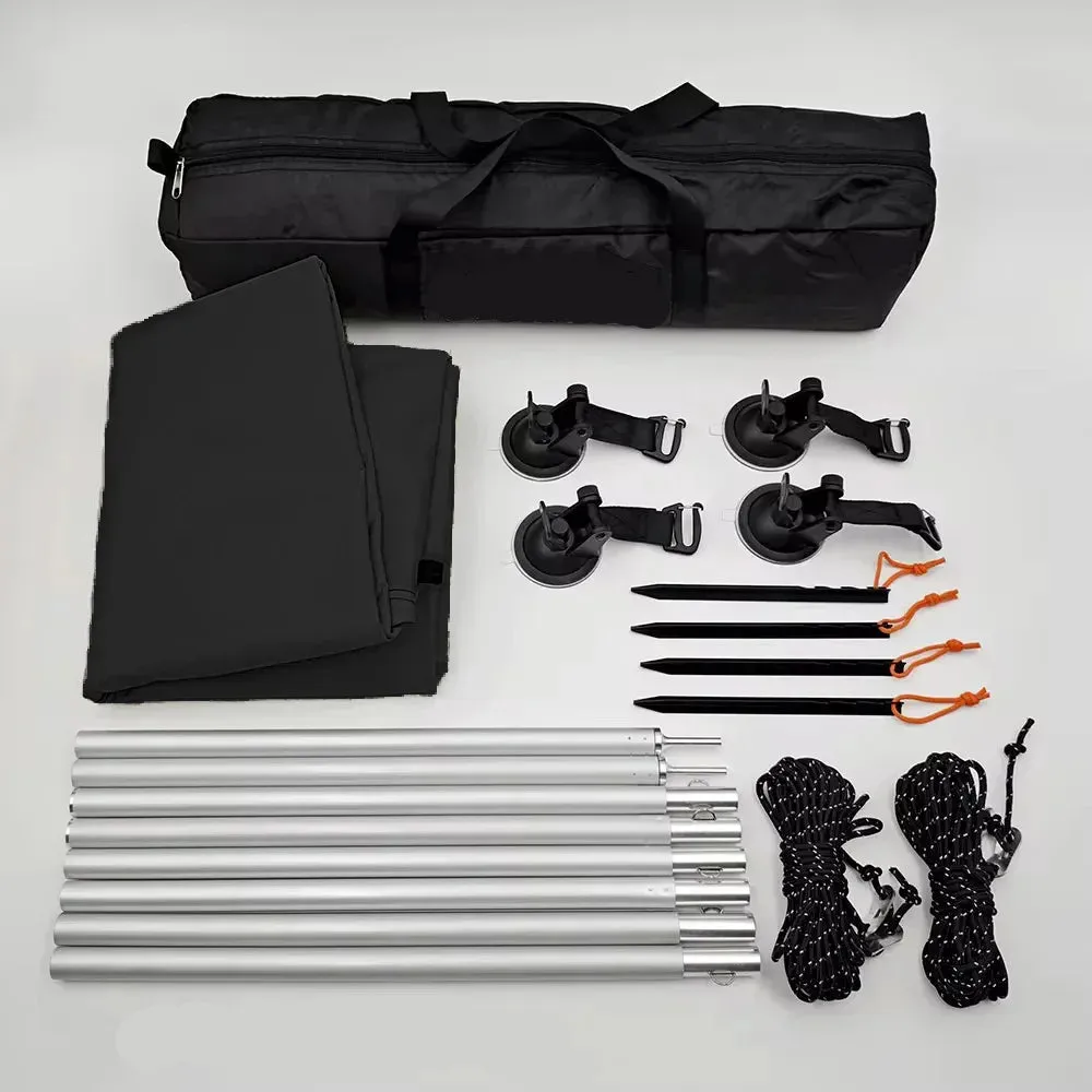 Manta Ray Car Side Awning Black Coating Tarp