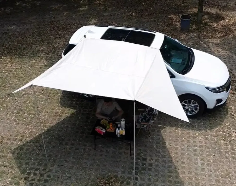 Manta Ray Car Side Awning Black Coating Tarp