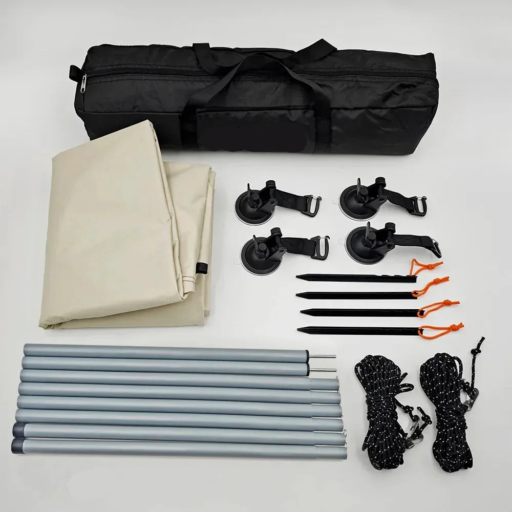 Manta Ray Car Side Awning Black Coating Tarp