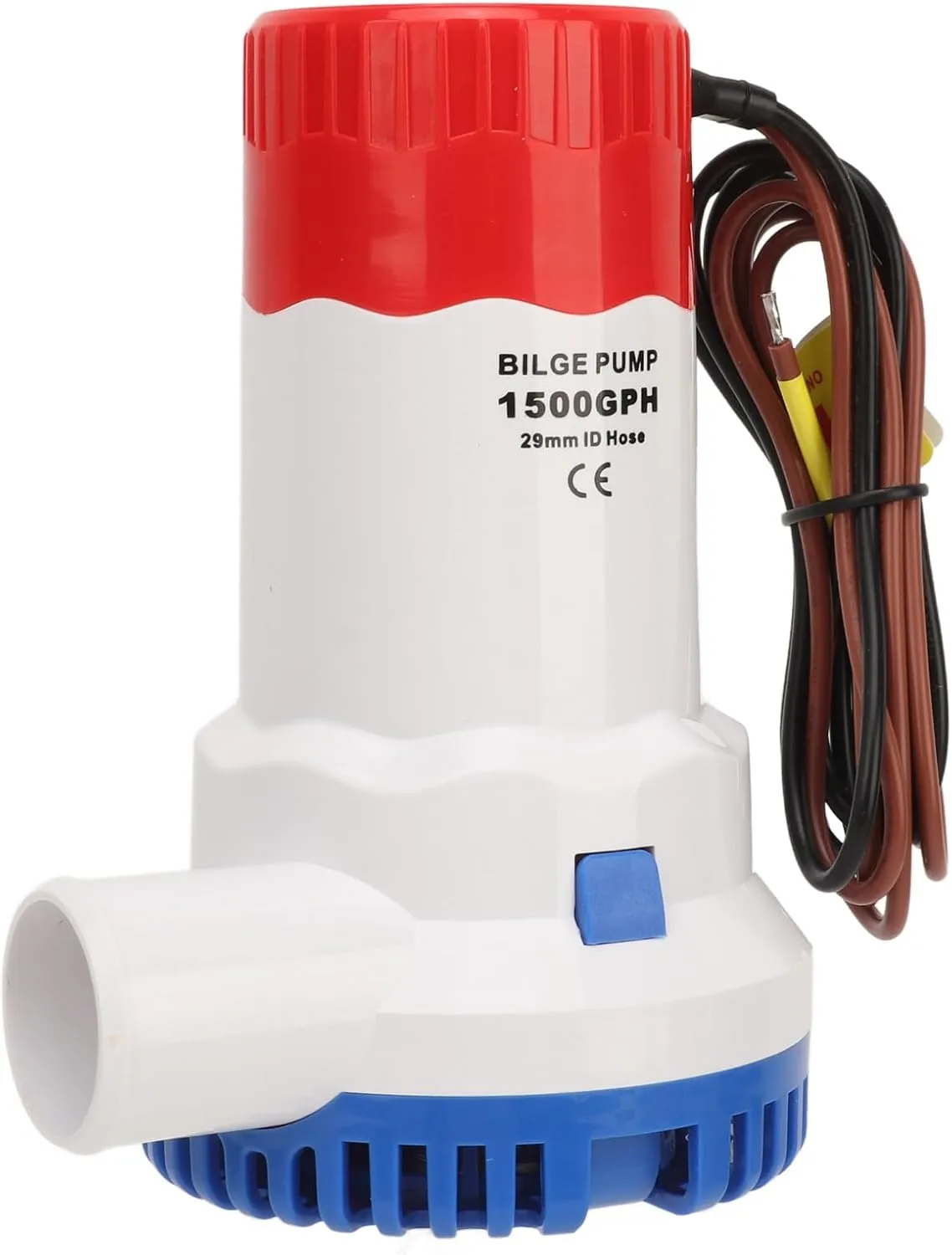 Marine Bilge Pump, Bilge Pump Water Cooled Motor Plastic 1500GPH for Ponds (12V)