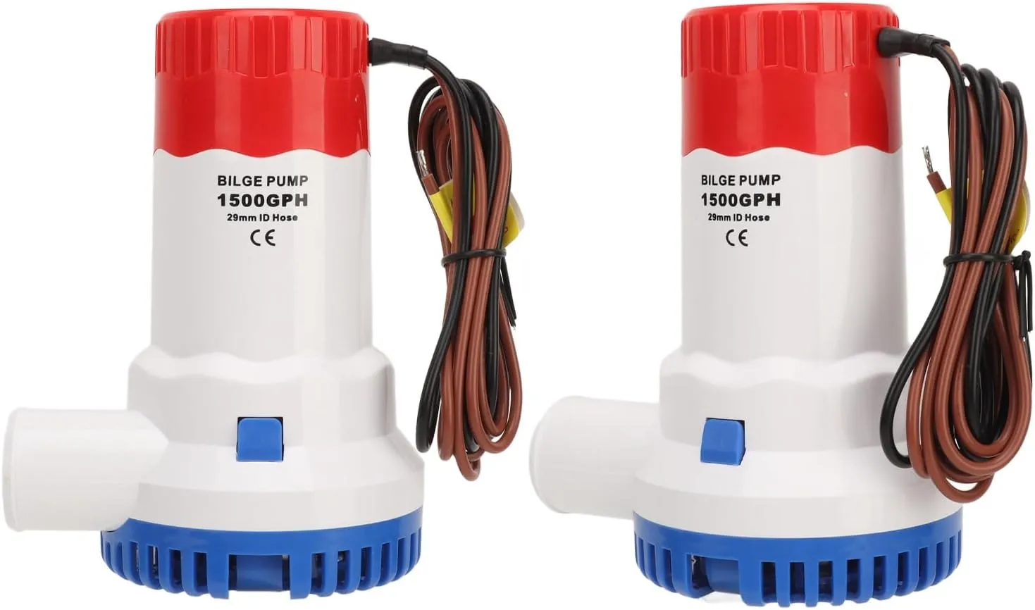 Marine Bilge Pump, Bilge Pump Water Cooled Motor Plastic 1500GPH for Ponds (12V)