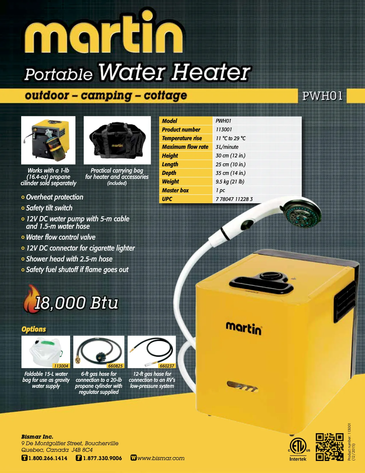 Martin 18,000 BTU Portable Water Heater