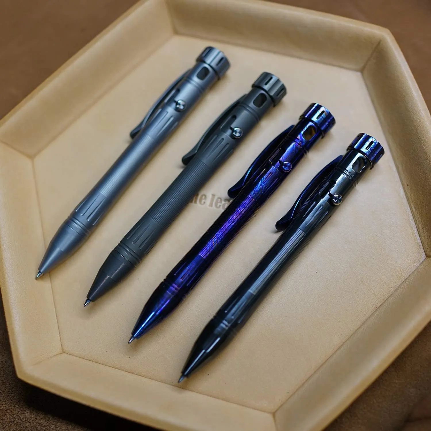 MecArmy TPX12 Mini Titanium Bolt Action Tactical Pen with Replaceable Refill, EDC Tactical Pen with Stress-Relief Spinner Tail for Office Outdoor Lightweight for Daily Carry (Titanium Bronze)