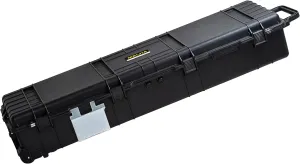 MEIJIA Portable Rolling Waterproof All Weather Hard Rifle Case,Hard Gun Case with Wheels,Soft Handle Grip,Customizable Fit Foam Inserted,Black