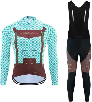Men Cycling Jersey Set Long Sleeve Pro Cycling Clothes Riding Quick Dry Jacket   Cycling Bib with 9D Pad - Bike Clothing Kit