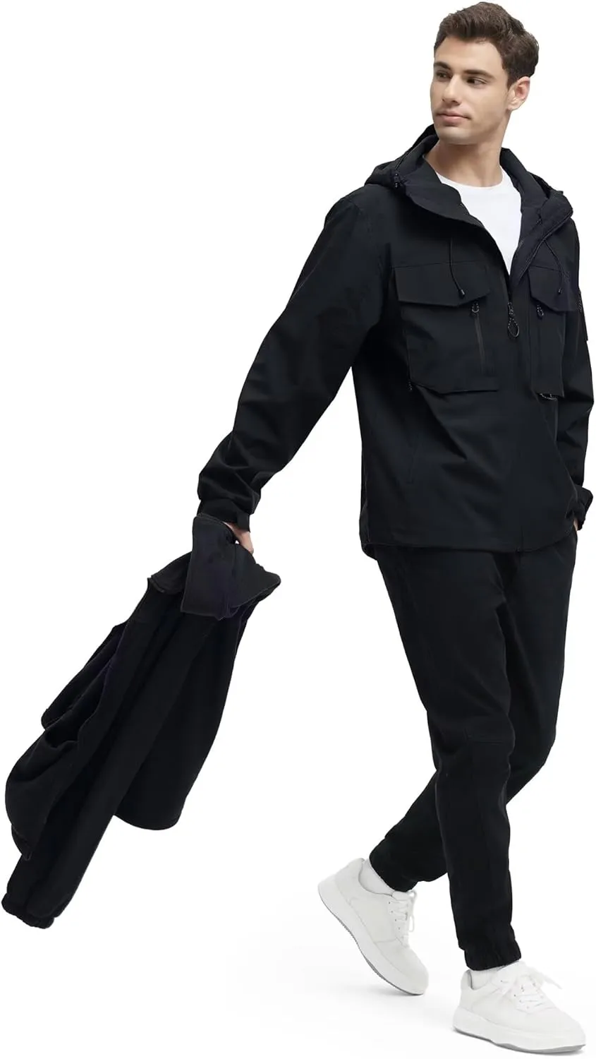 Men's 3 in 1 Waterproof Winter Ski Jackets Warm Windbreaker Snow Rain Coat Thermal Fleece Liner Hood