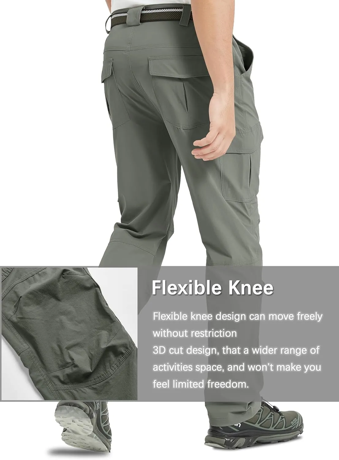 Men's Cargo Hiking Pants Lightweight Water Resistant Quick Dry Outdoor Fishing Travel Climbing Work Pants
