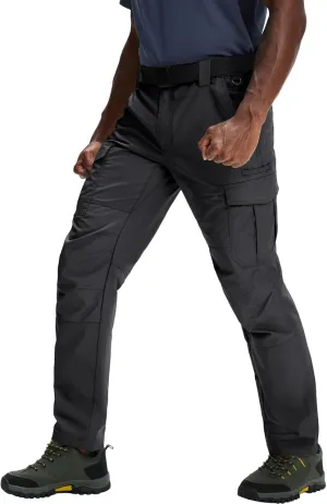 Mens Cargo Work Pants Waterproof Hiking Pants for Men Ripstop Tactical Pants Multi Work Pants with 7 Pockets