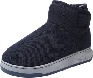 Mens Casual Solid Color Suede Slippers Warm Thick SToled Short Boots Winter Snow Shoes for Men