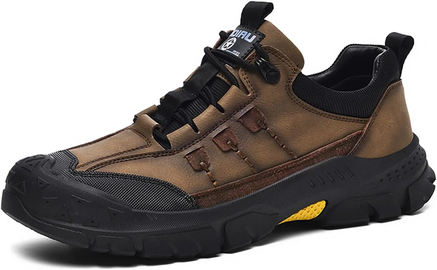 Men's Fashion Hiking Shoes Comfort Platform Anti-Collision Toe Cap Lace-Up Anti-Slip Wear-Resistant Sneakers for Trail Travel Outdoor