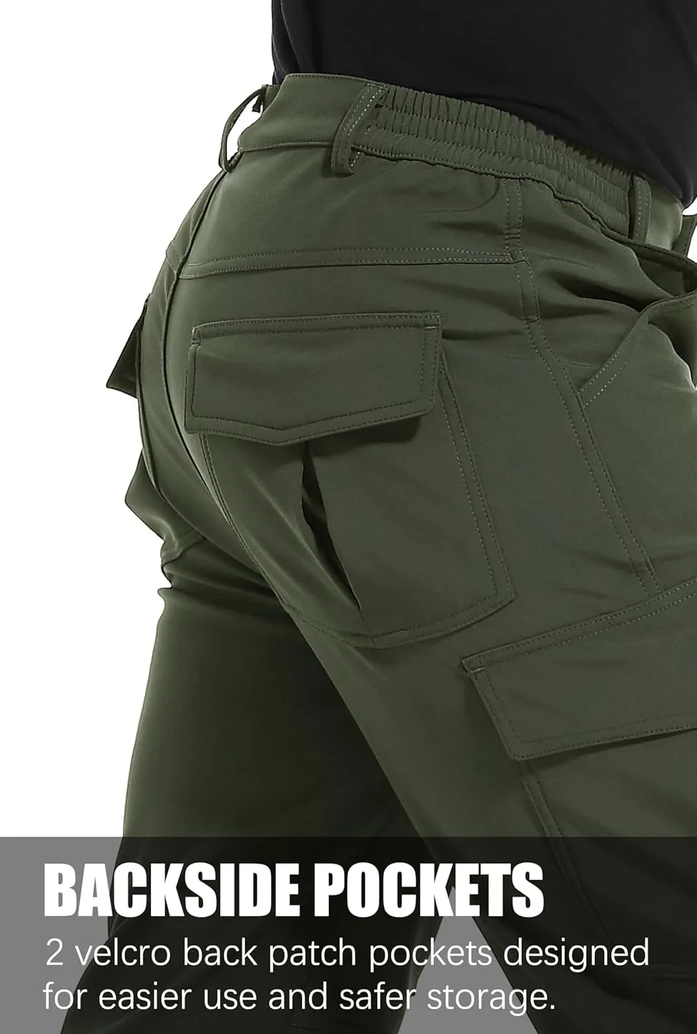 Men's Fleece Lined Outdoor Hiking Pants Waterproof Softshell Insulated Snow Ski Winter Camping Fishing Pants