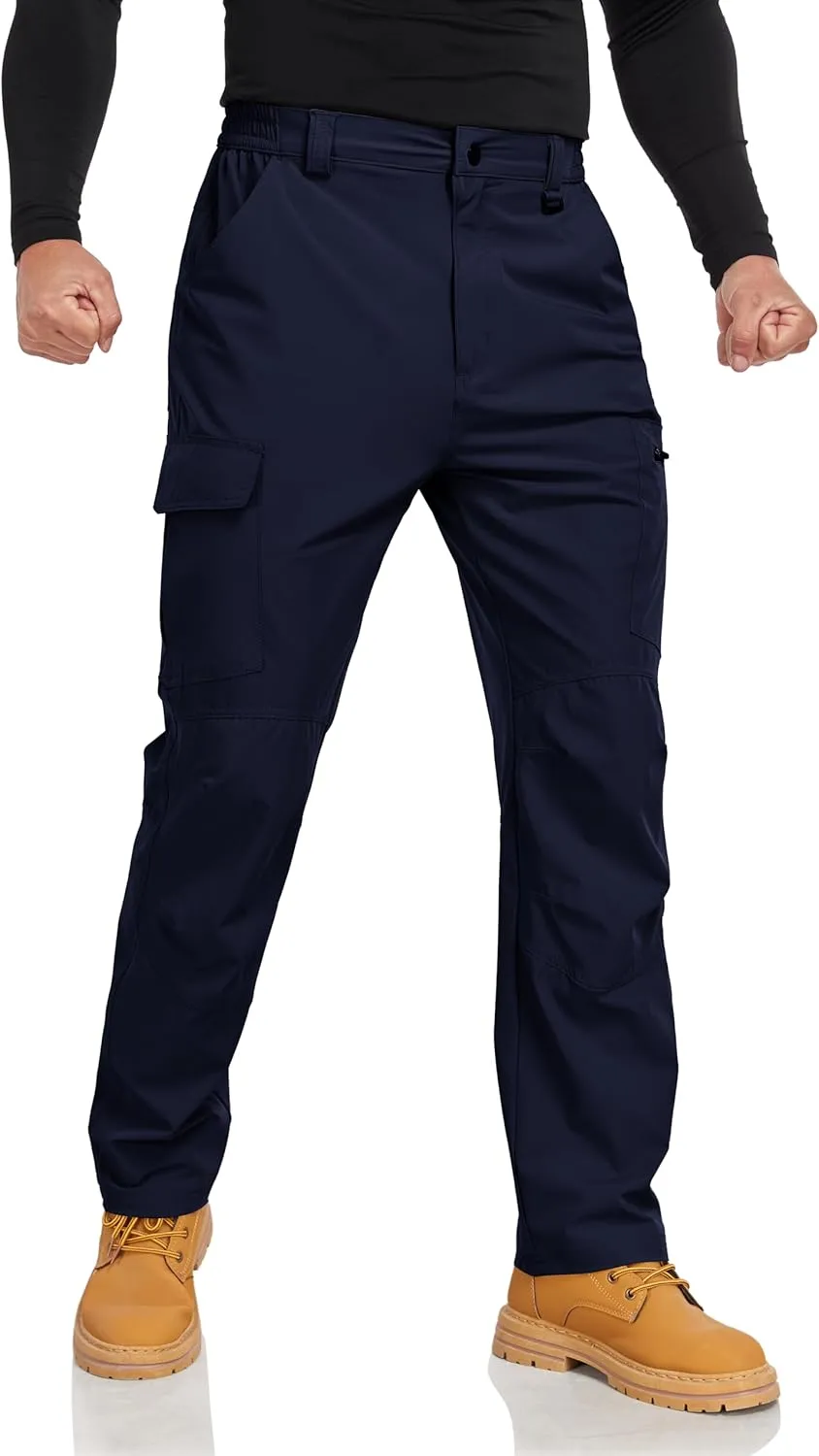 Men's Hiking Cargo Pants Lightweight Quick-Dry Waterproof Stretch Work Fishing Travel Outdoor Pants with 6 Pockets