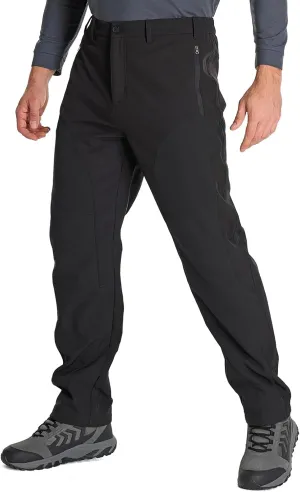 Mens Hiking Snow Pants Skiing Winter Fleece Lined Water Repellent Softshell Pants Outdoor Camping Walking Fishing