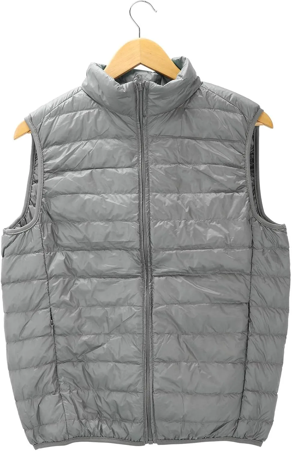 Men's Lightweight Puffer Vest Packable Warm Quilted Sleeveless Jacket Coats Waterproof Plain Outerwear for Work