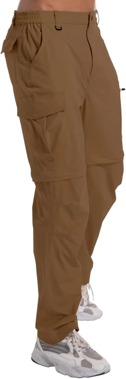 Mens Outdoor Hiking Pants Convertible Lightweight Water Resistant Quick Dry Zip Off Fishing Travel Camping Tactical Pants