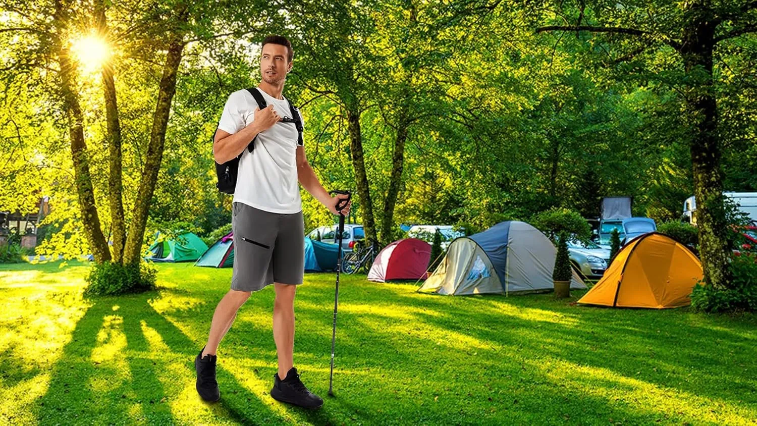 Men's Quick Dry Lightweight Stretch Cargo Hiking Shorts with 6 Pockets