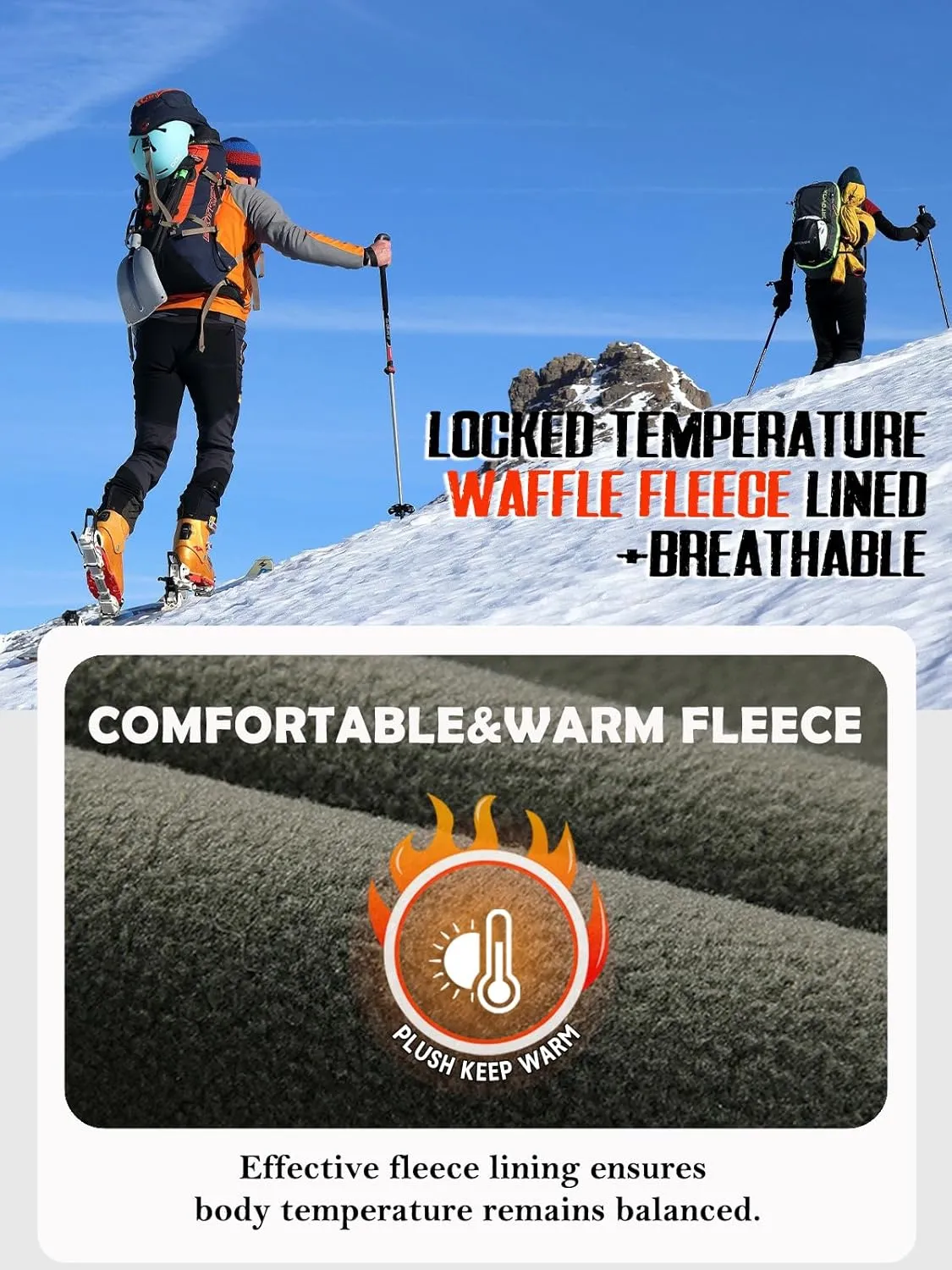 Men's Tactical Camo Pants Cargo Work Pants Water Resistant Thermal Ourdoor Hiking Pants