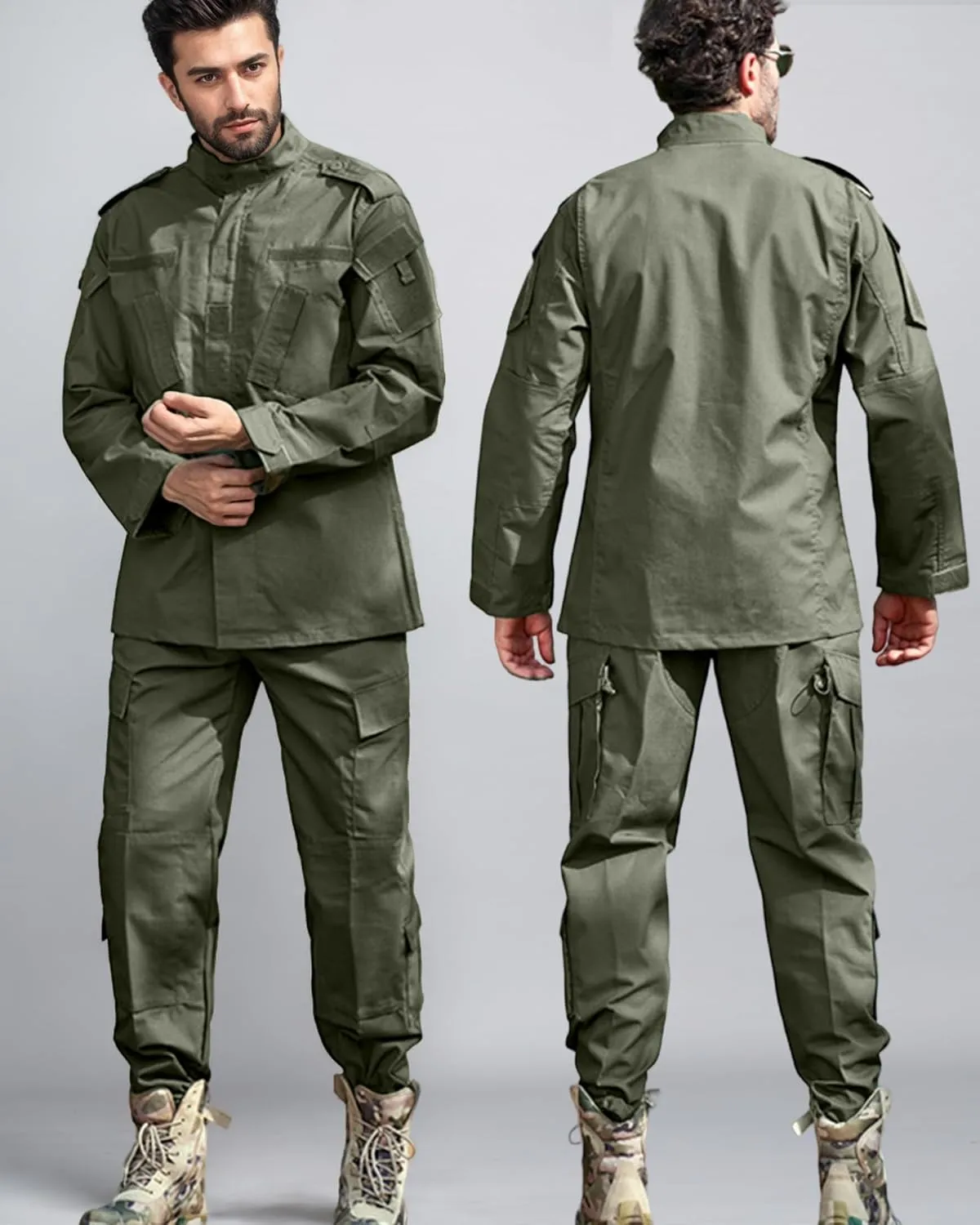 Men's Tactical Combat Jacket and Pant Set Ripstop Military Uniform Outdoor Hunting Paintball Airsoft Casual Clothes