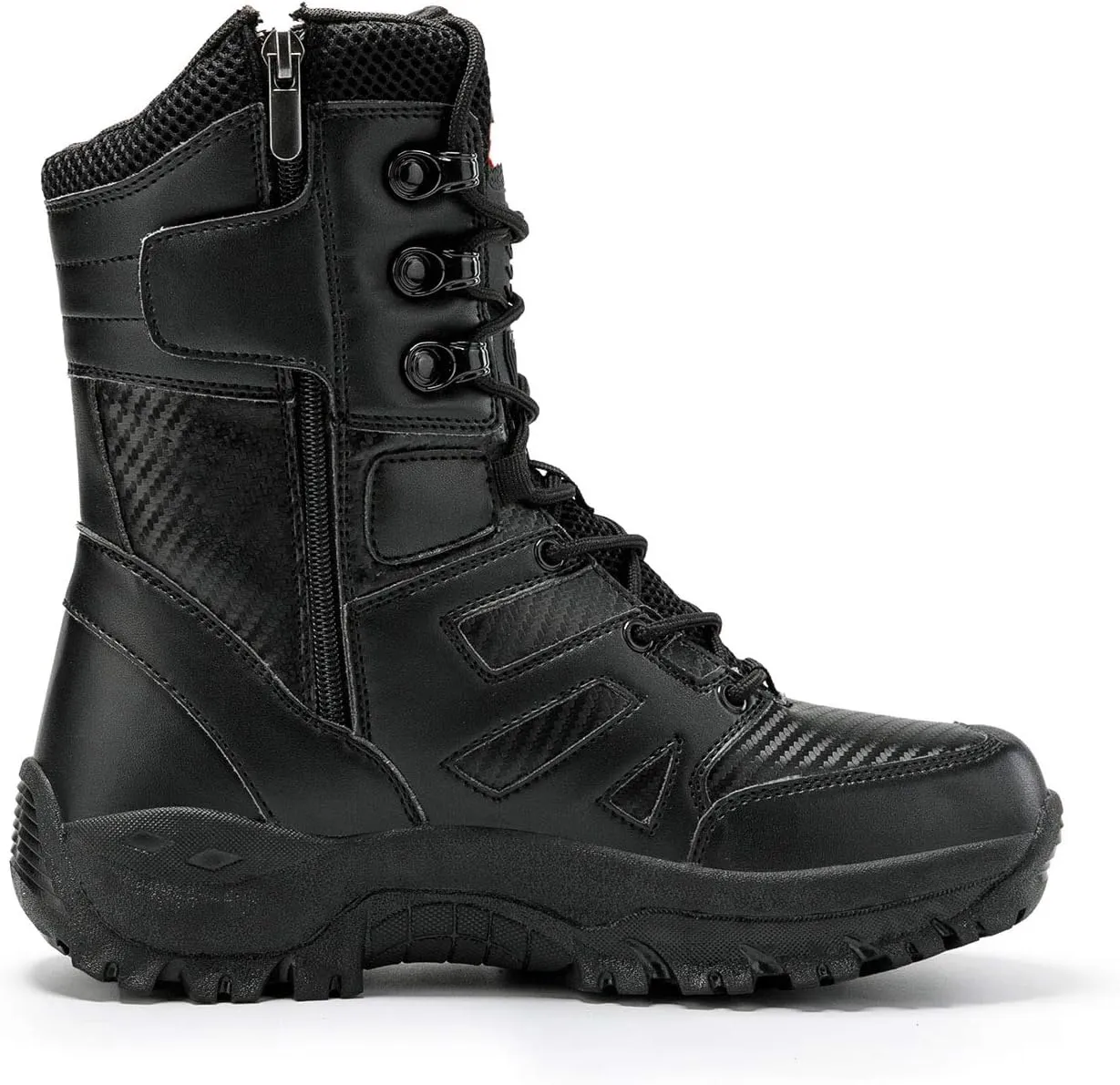 Men's Tactical Military Work Boots Side Zipper Lightweight Outdoor Motorcycle Boots Waterproof Combat Army Boots for Men