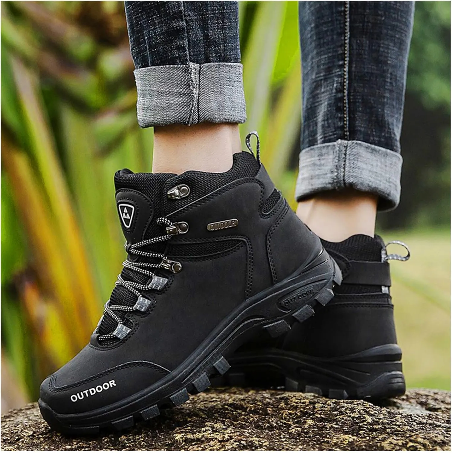 Men's Water-Resistant Hiking Shoes Non-Slip Work Boots Lightweight Outdoor Boots for Men
