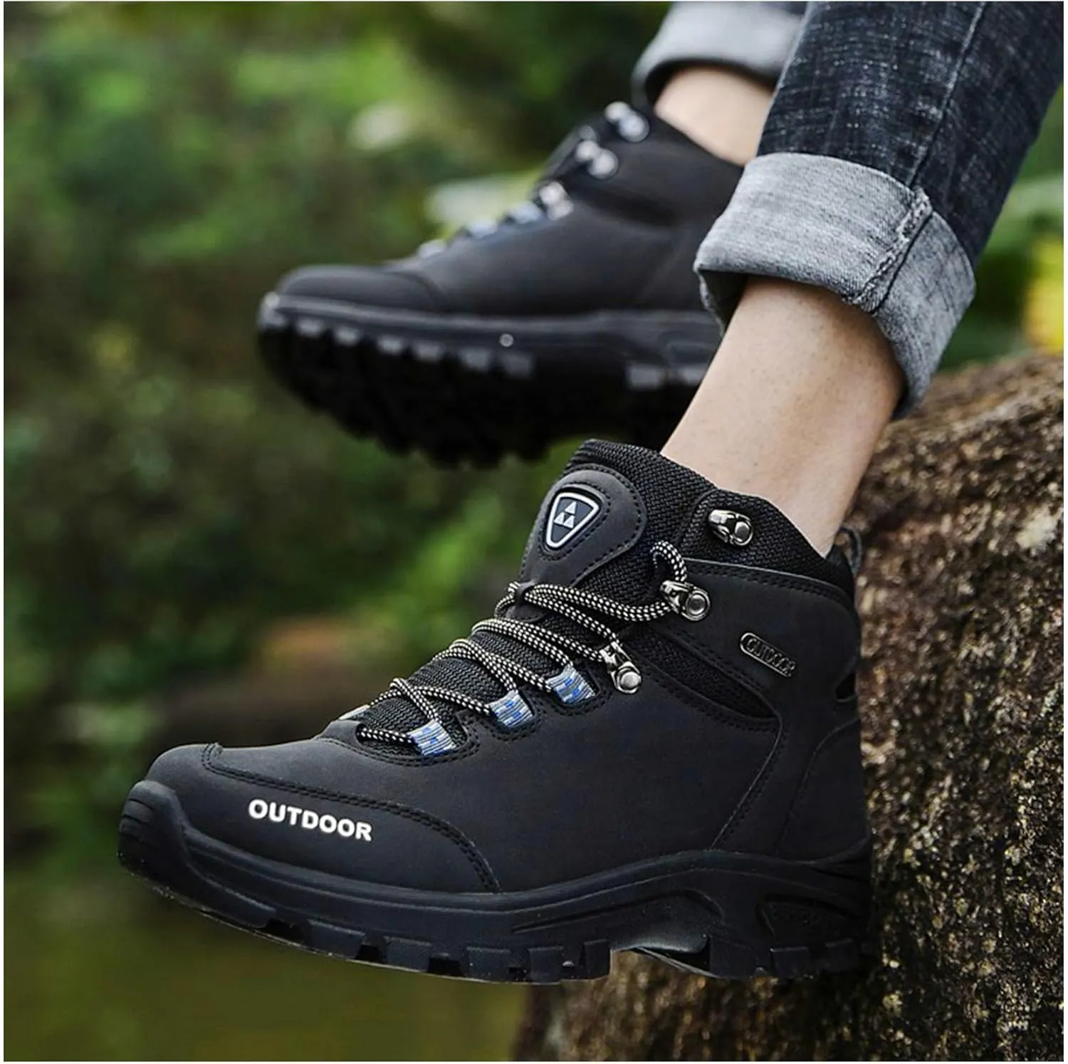 Men's Water-Resistant Hiking Shoes Non-Slip Work Boots Lightweight Outdoor Boots for Men