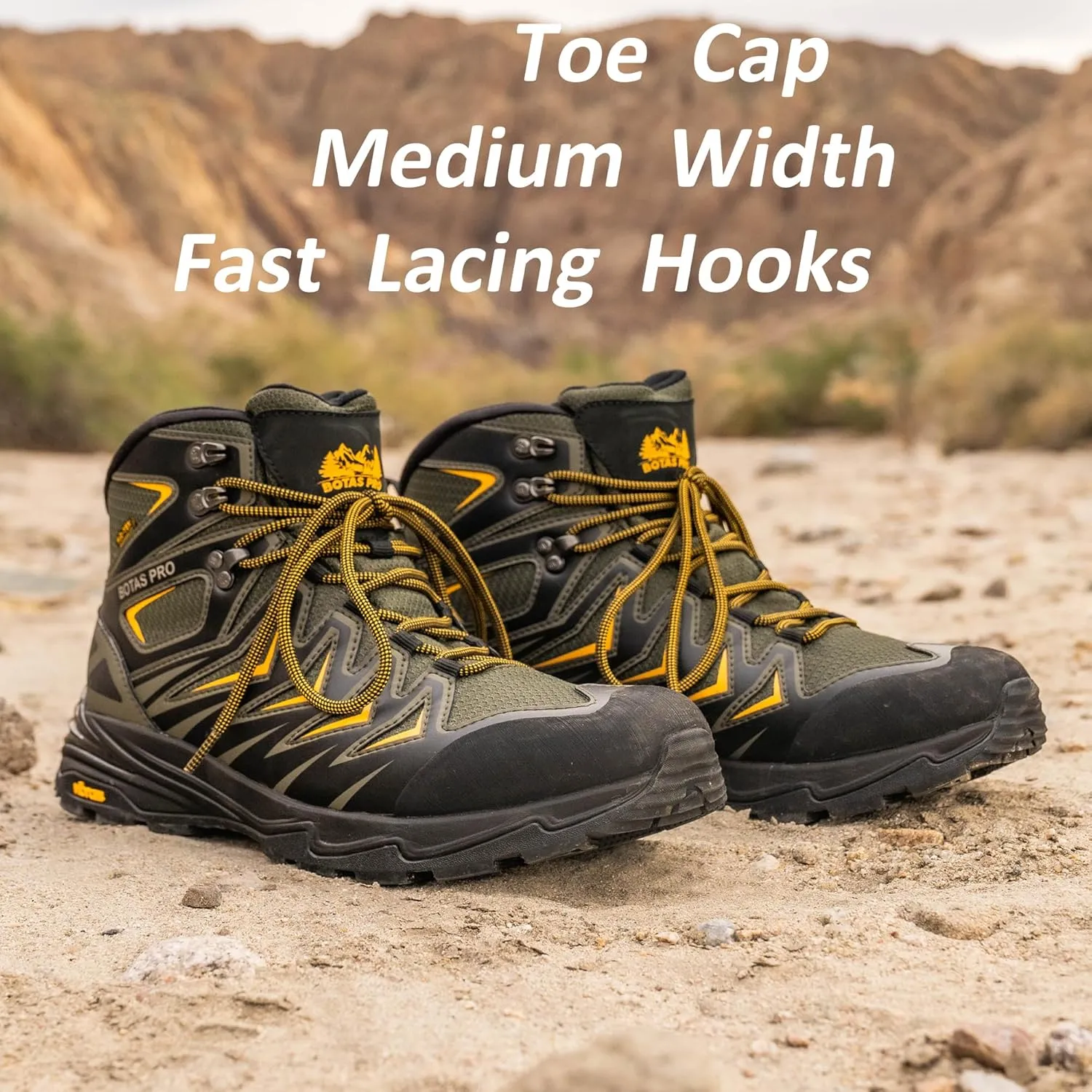 Men's Waterproof Hiking Boots, 6 Inch Slip Resistant Light Weight Outdoor Boots