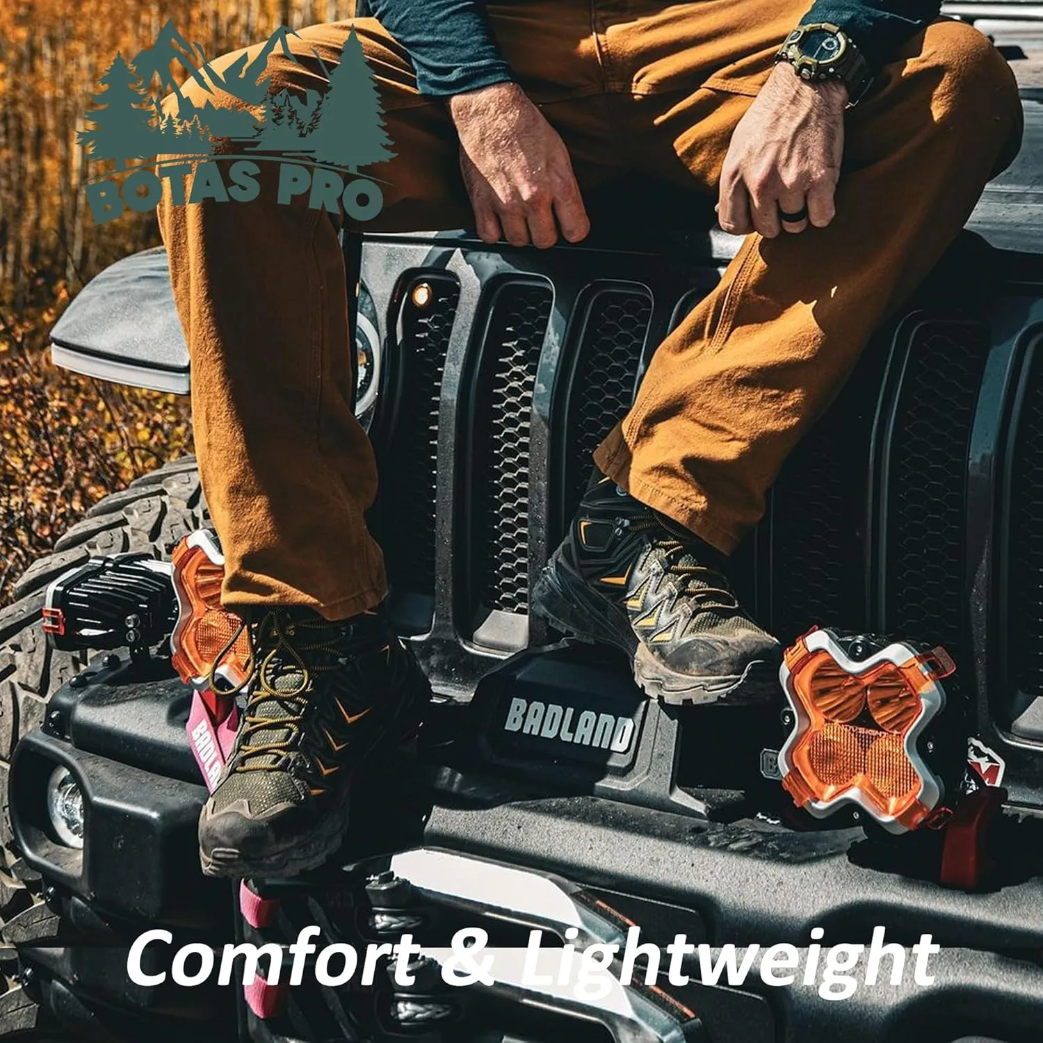 Men's Waterproof Hiking Boots, 6 Inch Slip Resistant Light Weight Outdoor Boots