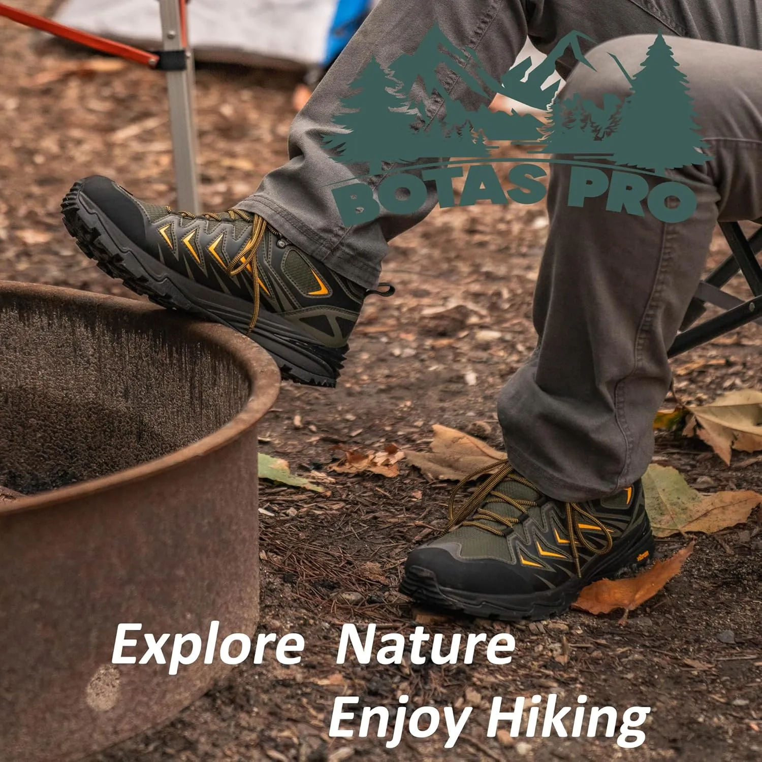 Men's Waterproof Hiking Boots, 6 Inch Slip Resistant Light Weight Outdoor Boots