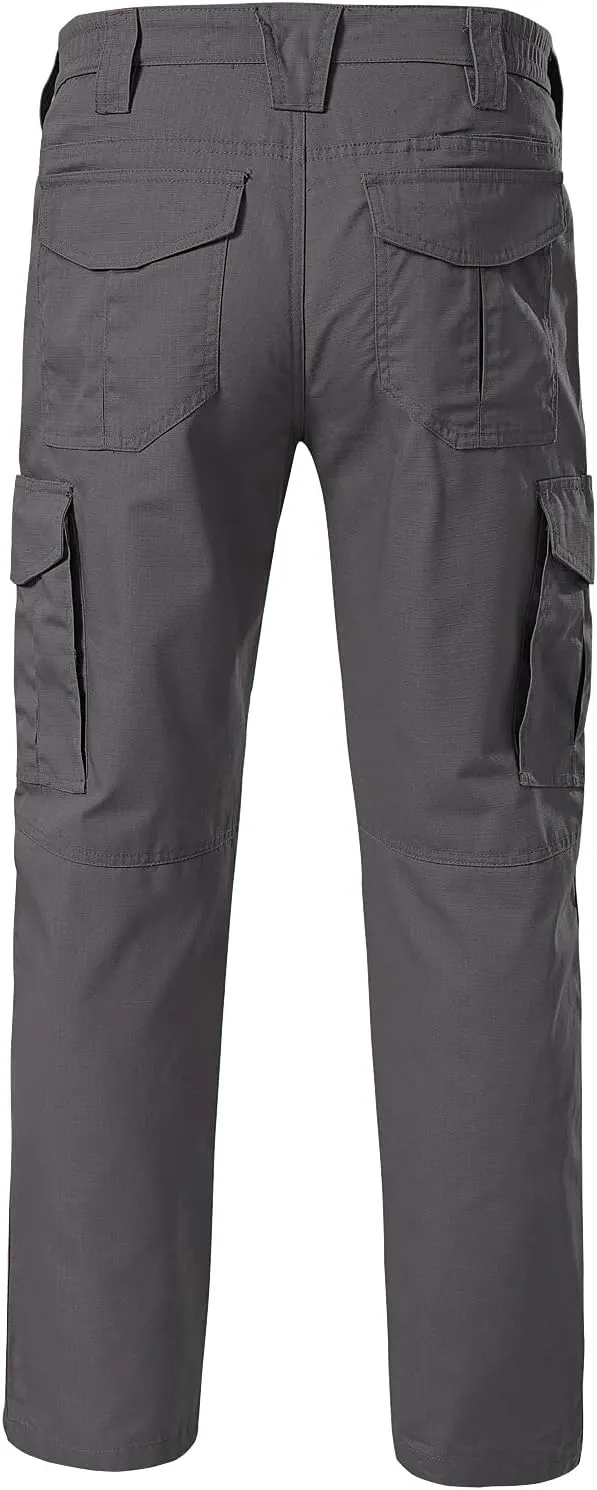 Mens Work Pants Cargo Tactical Construction for Men Ripstop Waterproof Lightweight Outdoor Hiking with Pockets