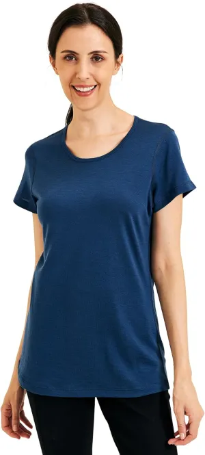 METARINO 100% Merino Wool T-Shirt Women,Short Sleeve Lightweight Crew Neck Base Layer Tee Shirt for Travel,Hiking