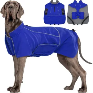 MIGOHI Dog Winter Jacket - Waterproof, 4XL, Blue - Great Dane, Mastiff - Snow Coat for Large Boys & Girls - Hiking & Camping