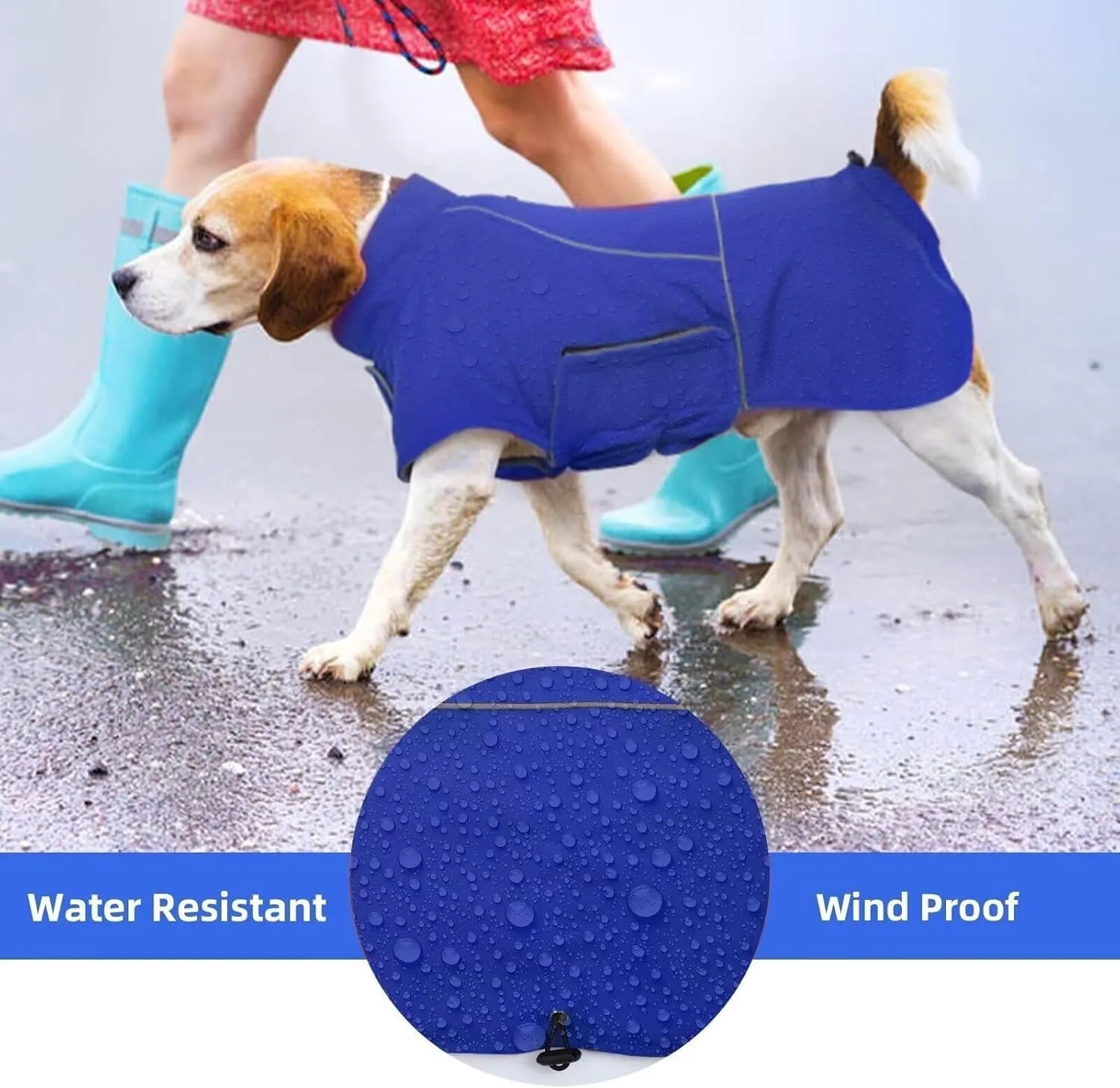 MIGOHI Dog Winter Jacket - Waterproof, 4XL, Blue - Great Dane, Mastiff - Snow Coat for Large Boys & Girls - Hiking & Camping