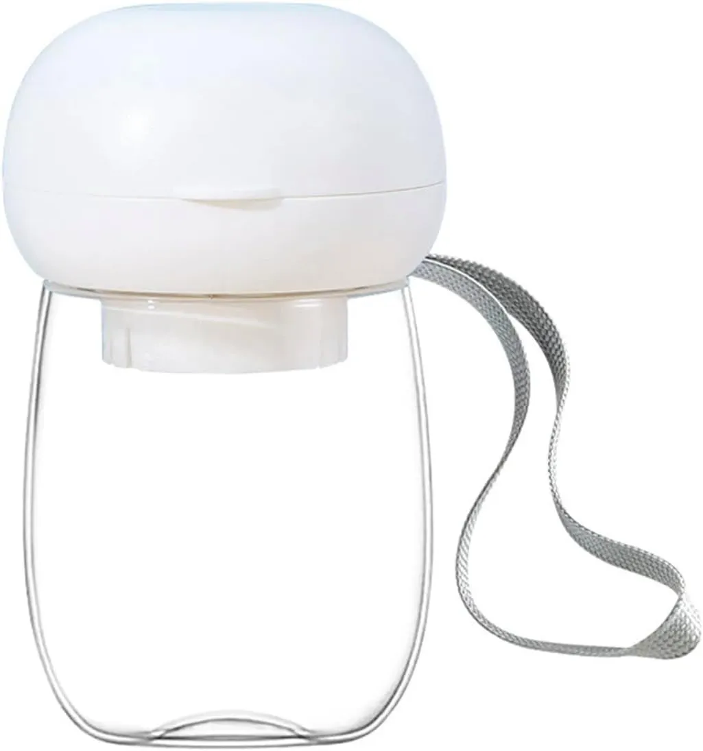 Mini portable outdoor travel water bottle dispenser for dogs and cats - Leak proof and lightweight - Perfect for walking hiking travelling (White, Standard)