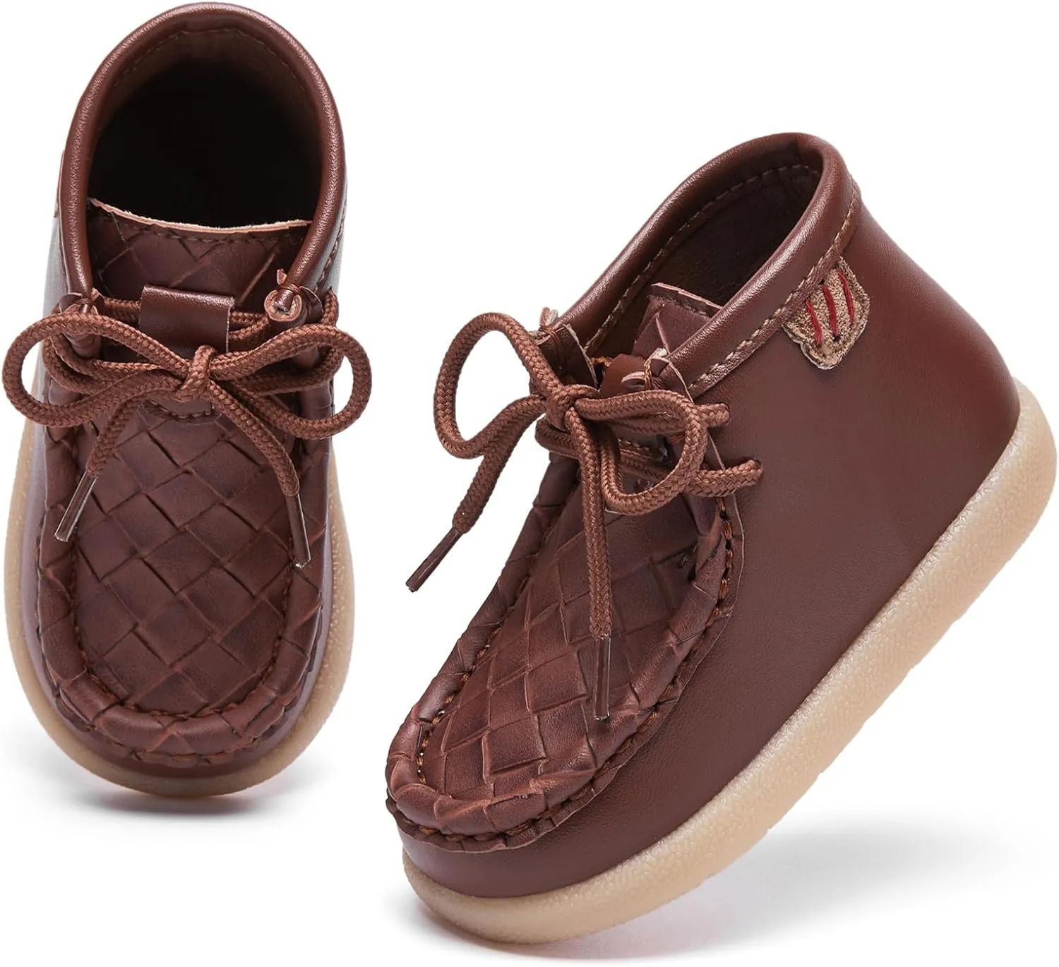 MORENDL Baby Boy & Girl Boots Infant First Walking Shoes Toddler Non-Slip Lace-Up Dress Shoes