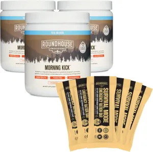 Morning Kick, Zero Sugar Greens Superfood Powder Supplement & Survival Mode Emergency Ration Bars