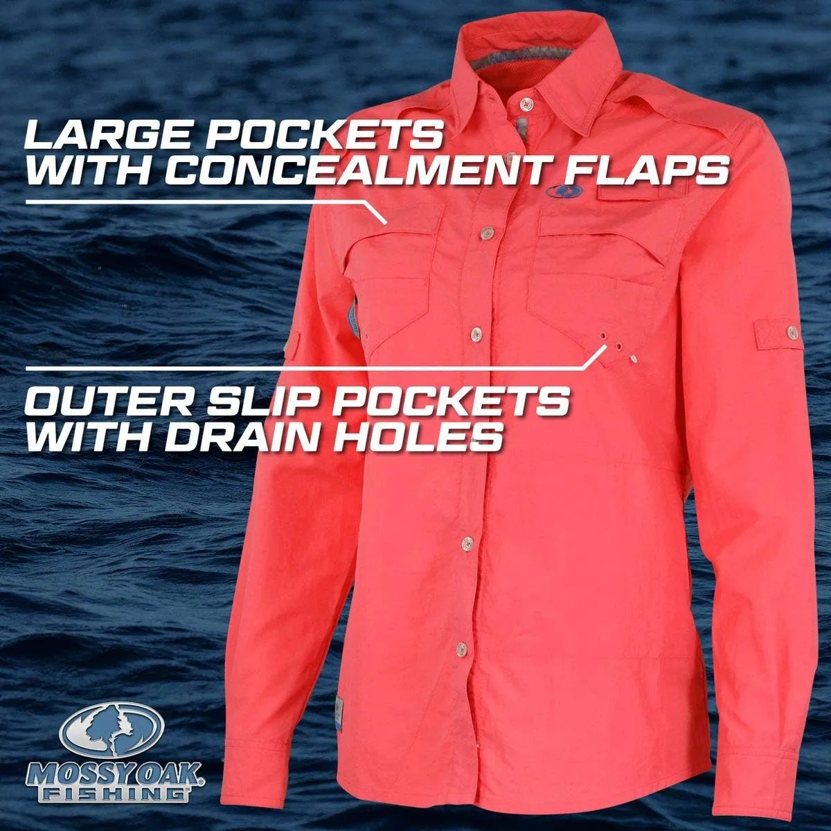 Mossy Oak Women's Long Sleeve Performance Fishing Shirt