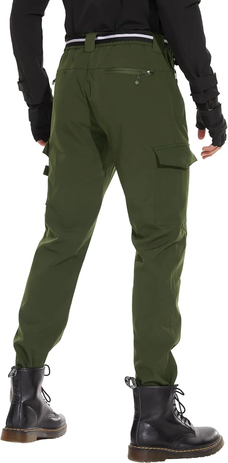 MOURCE Mens Fleece Lined Hiking Pants Waterproof - Insulated Outdoor Snow Ski Pants for Men