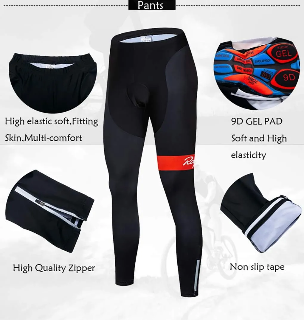 MOXILYN Men's Quick-Dry Cycling Jersey Set Road Bike Bicycle Shirt   Bib Pants with 9D Gel Padded MTB Riding Clothing kit