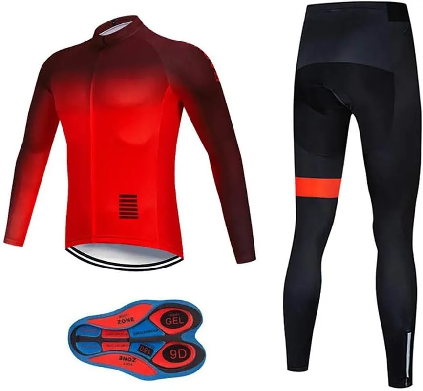 MOXILYN Men's Quick-Dry Cycling Jersey Set Road Bike Bicycle Shirt   Bib Pants with 9D Gel Padded MTB Riding Clothing kit