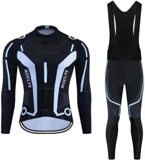 MOXILYN Men's Quick-Dry Cycling Jersey Set Road Bike Bicycle Shirt   Bib Pants with 9D Gel Padded MTB Riding Clothing kit