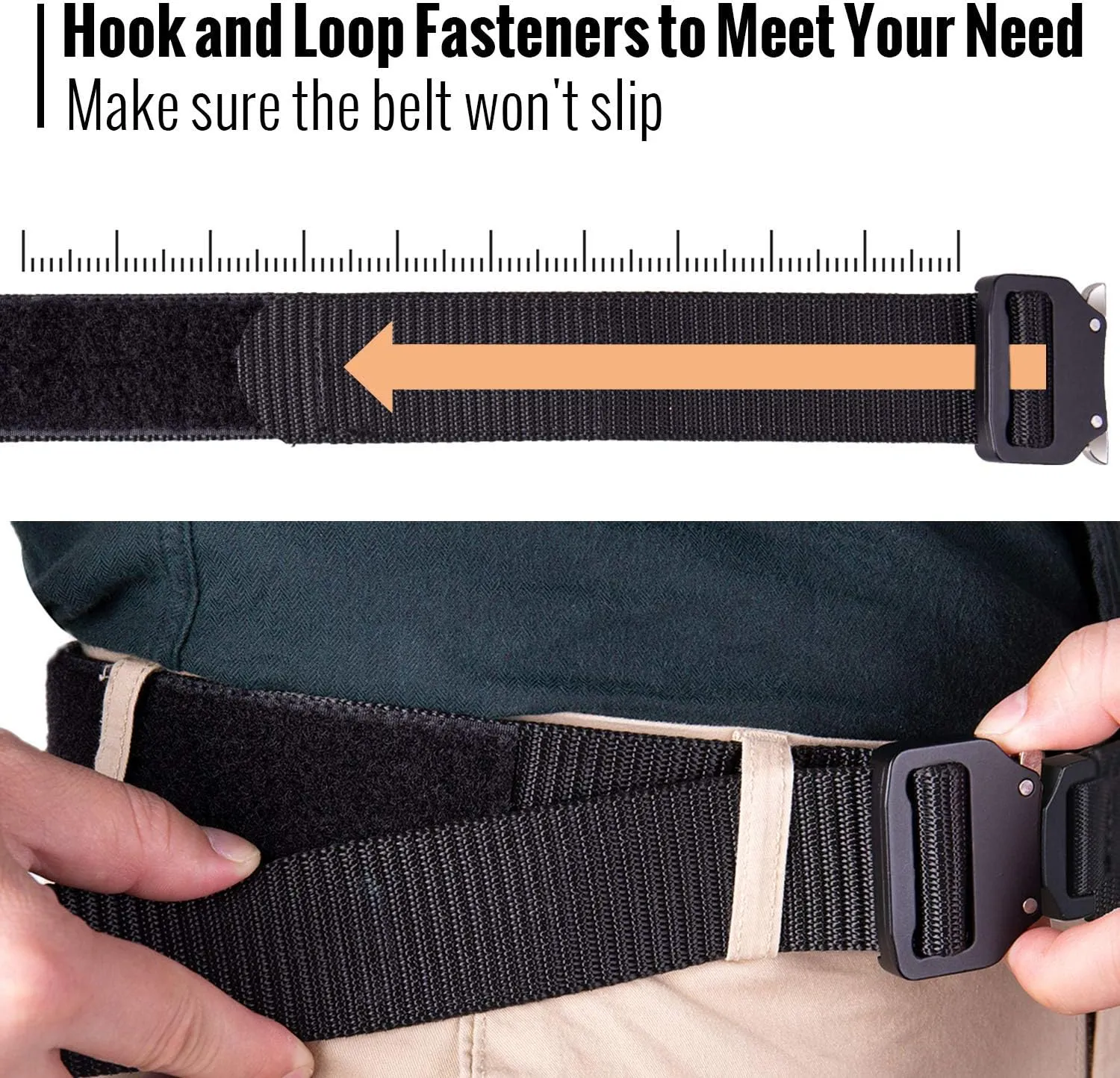MOZETO Tactical Belts for Men 1.5" Nylon EDC CCW Gun Belt for Concealed Carry Holsters with Heavy Duty Quick Release Buckle