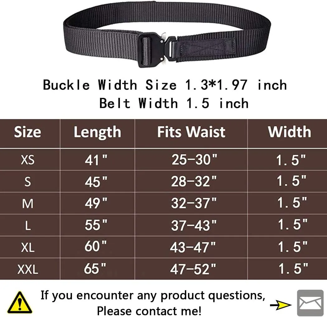 MOZETO Tactical Belts for Men 1.5" Nylon EDC CCW Gun Belt for Concealed Carry Holsters with Heavy Duty Quick Release Buckle