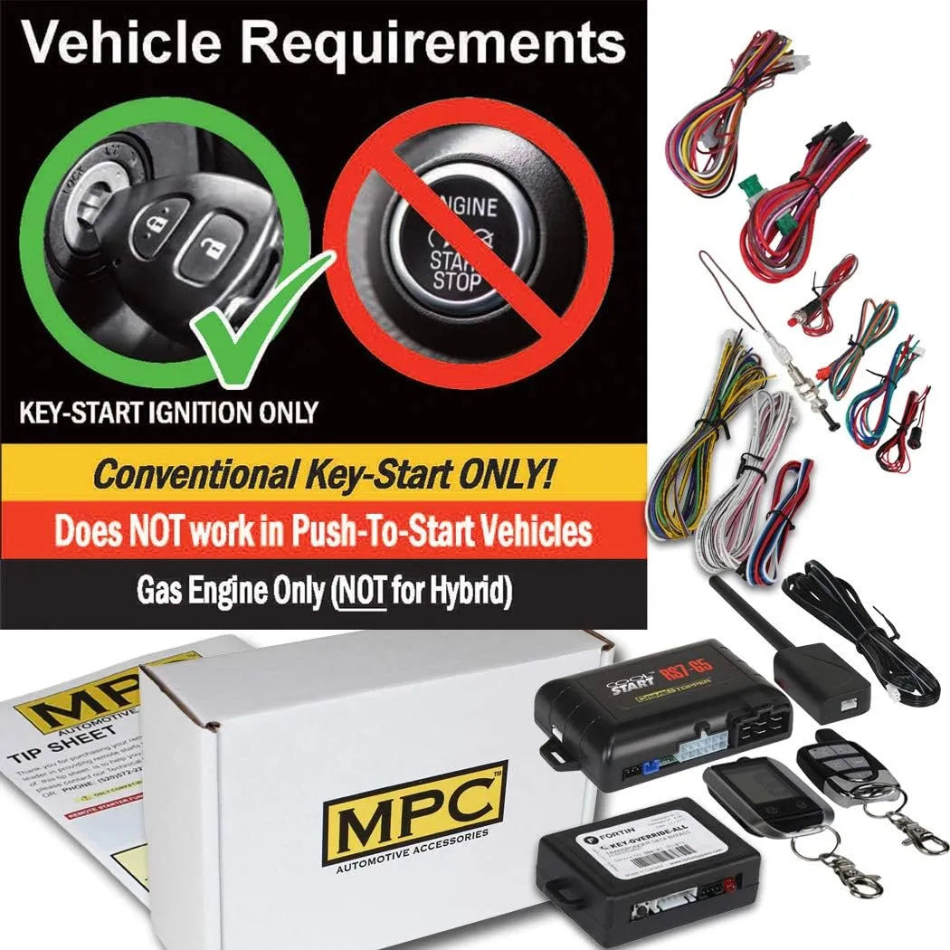 MPC Complete 2-Way LCD Remote Start Kit Compatible with Toyota Matrix 2005-2008 - Firmware Preloaded