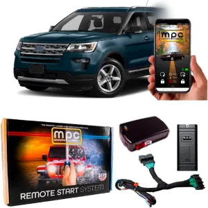MPC Plug N Play Remote Starter with Smartphone Control Compatible with 2016-2019 Ford Explorer |Gas| |Push to Start| with T-Harness - Factory Key Fob Activated