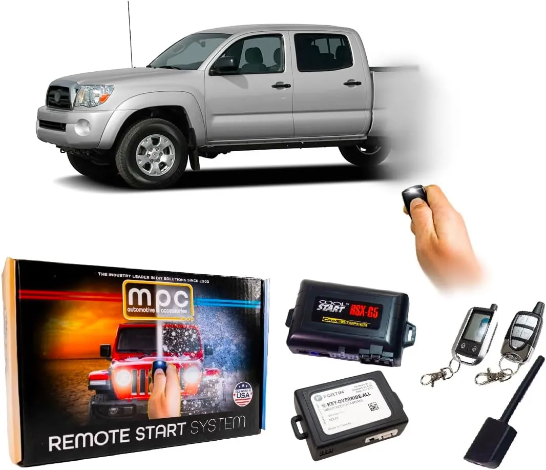 MPC Remote Start Compatible with Toyota Tacoma 2005-2010 || Key to Start Ignition Only || 2-Way LCD Remote || USA Tech Support