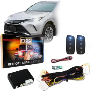 MPC Remote Starter Compatible with Toyota Venza 2021-2023 Hybrid Push to Start |H-Key| Plugin T-Harness - (2) Extended Range 4-Button 2-Way Remotes - Up to 3,000 ft - USA Tech Support