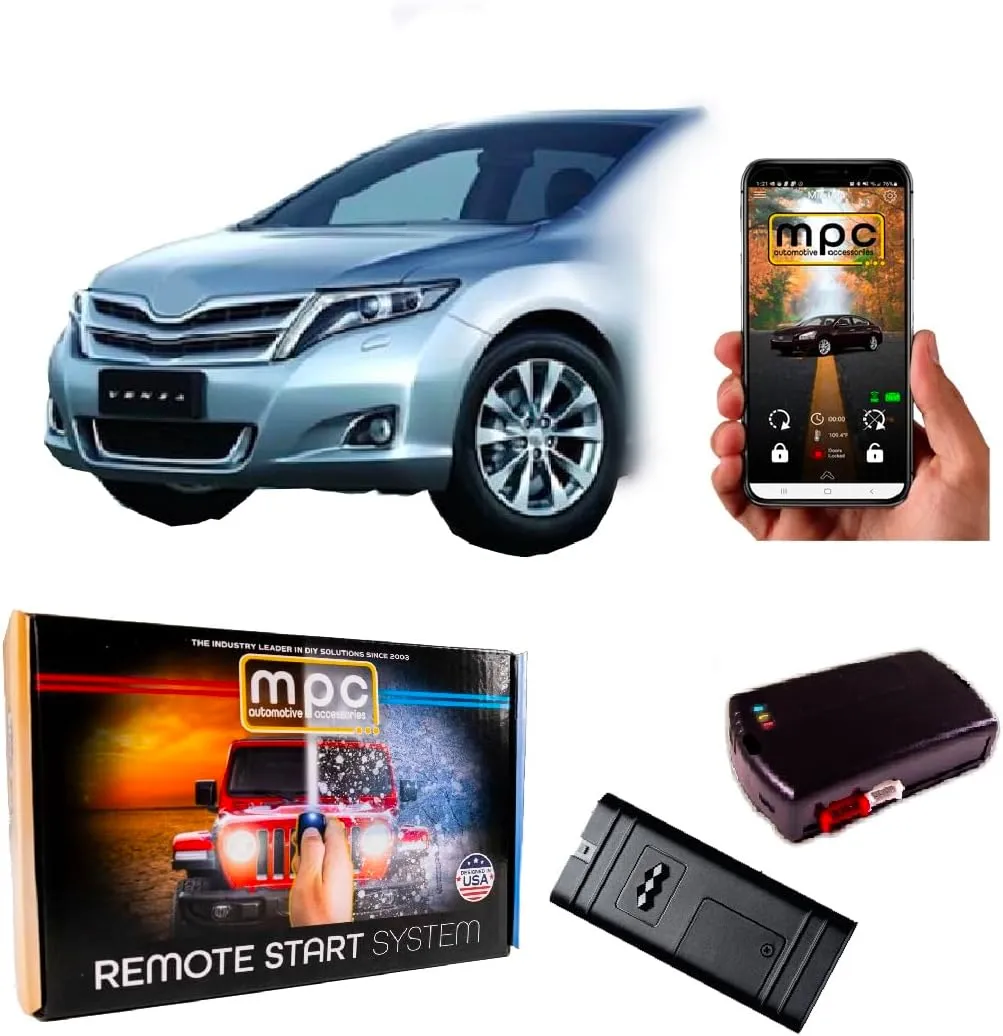 MPC Remote Starter with Smartphone Control Compatible with 2009-2016 Toyota Venza |Gas| |Push to Start| Factory Key Fob Activated - Firmware Preloaded