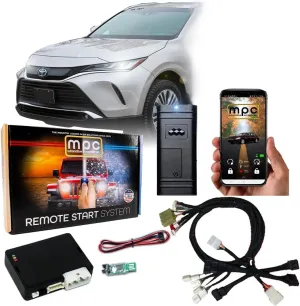 MPC Remote Starter with Smartphone Control Compatible with 2021-2023 Toyota Venza Hybrid Push-to-Start | Smartphone or Factory Key Fob Activated - Firmware Preloaded - USA Tech Support