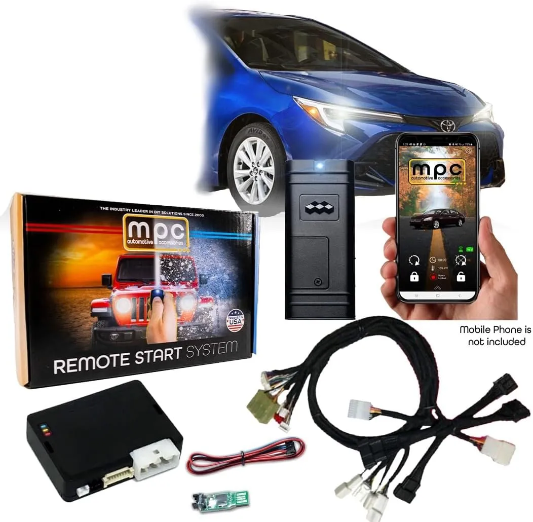 MPC Remote Starter with Smartphone Control Compatible with 2023-2025 Toyota Corolla Hybrid Push-to-Start | Smartphone or Factory Key Fob Activated - Firmware Preloaded - USA Tech Support