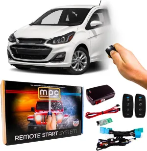 MPC Smartphone or Factory Remote Activated Remote Start Kit Compatible with 2012-2022 Chevrolet Spark - Key-to-Start - Plugin T-Harness - FlashLink Updater - USA Tech Support